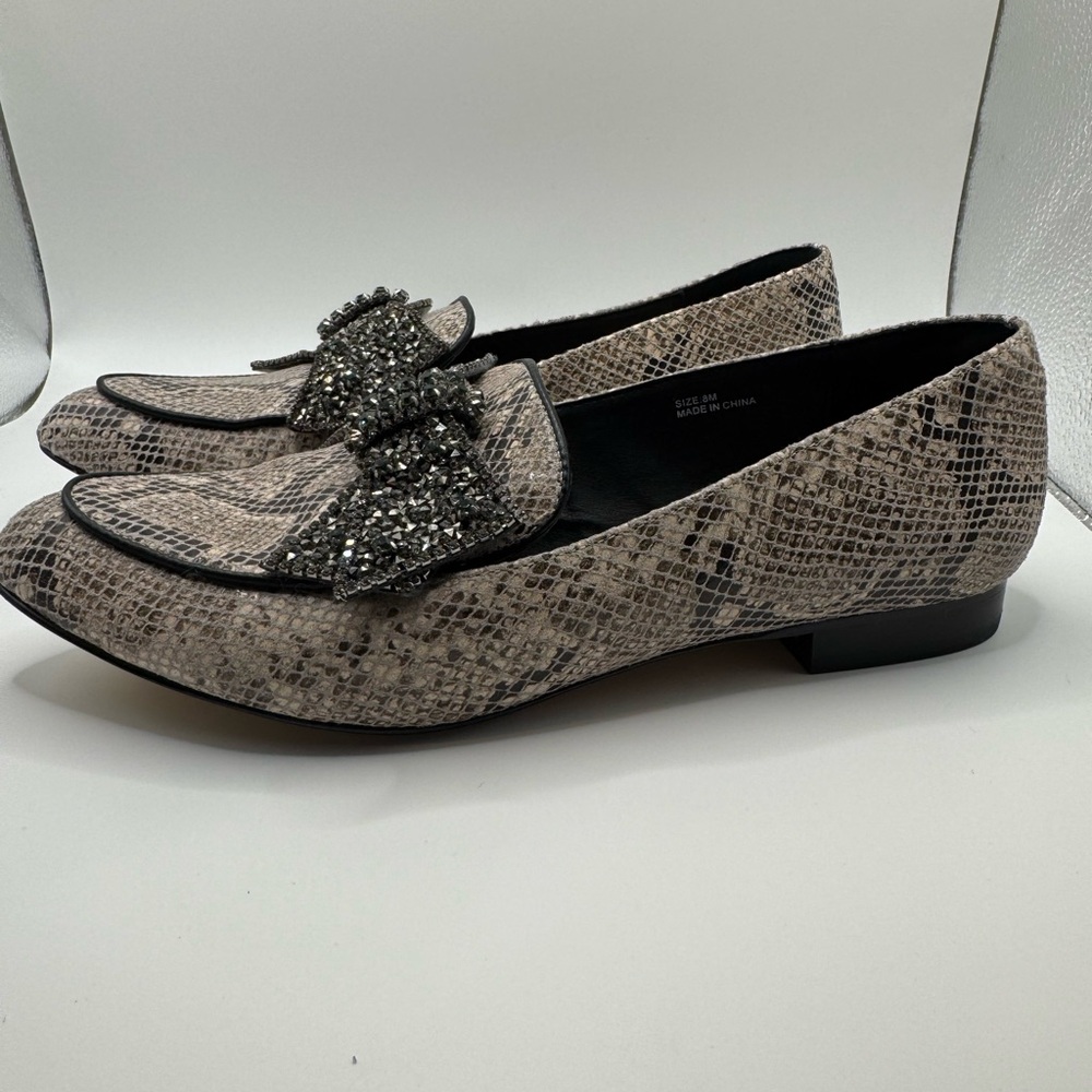 Farylrobin Elton Bow Snakeskin Flats 8 - Picture 5 of 12